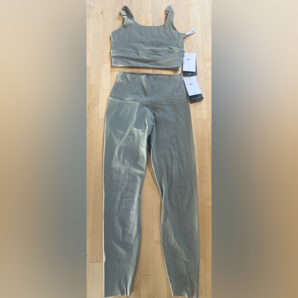 SOLD Nike Zenvy Ribbed Sports Bra and Leggings Set Size Women's Small